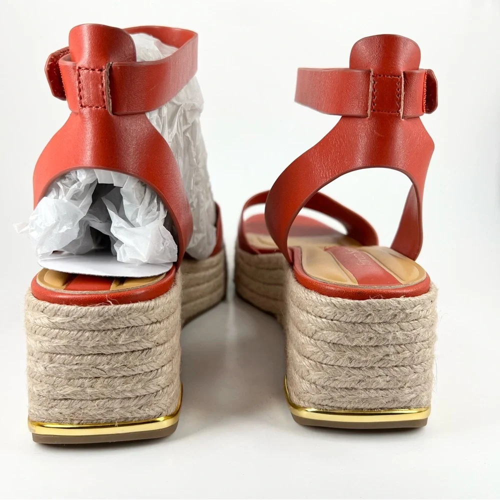 Franco Sarto Red Espadrille Wedge Sandals